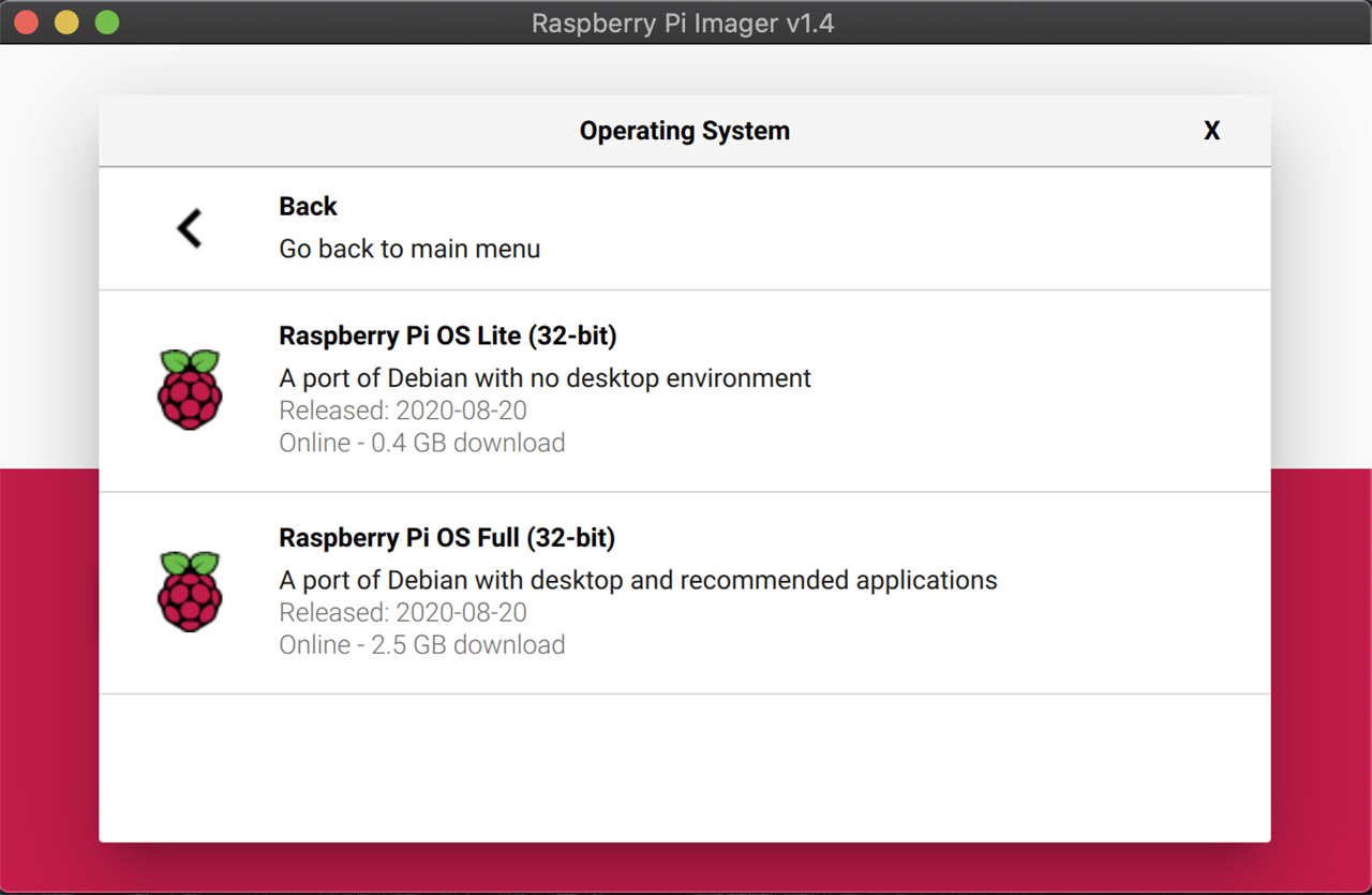 raspberry pi imager raspi lite