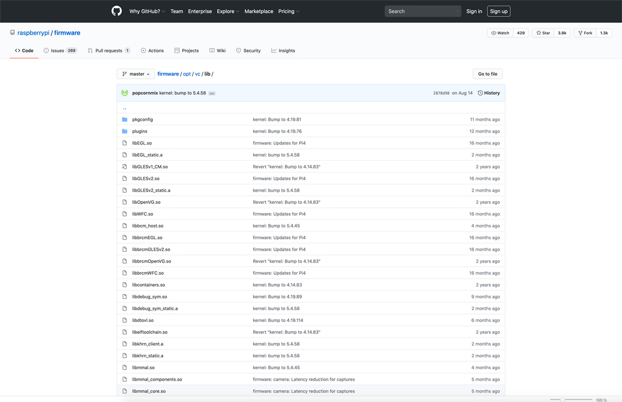 raspberry pi vnc library file list