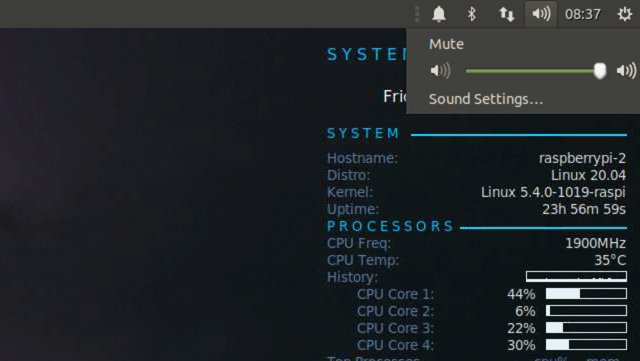 ubuntu mate sccessing sound settings